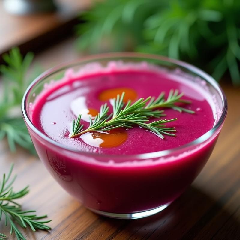 Sopa Fría de Remolacha y Kéfir con Eneldo: Receta Probiótica para el Verano en 15 Minutos
