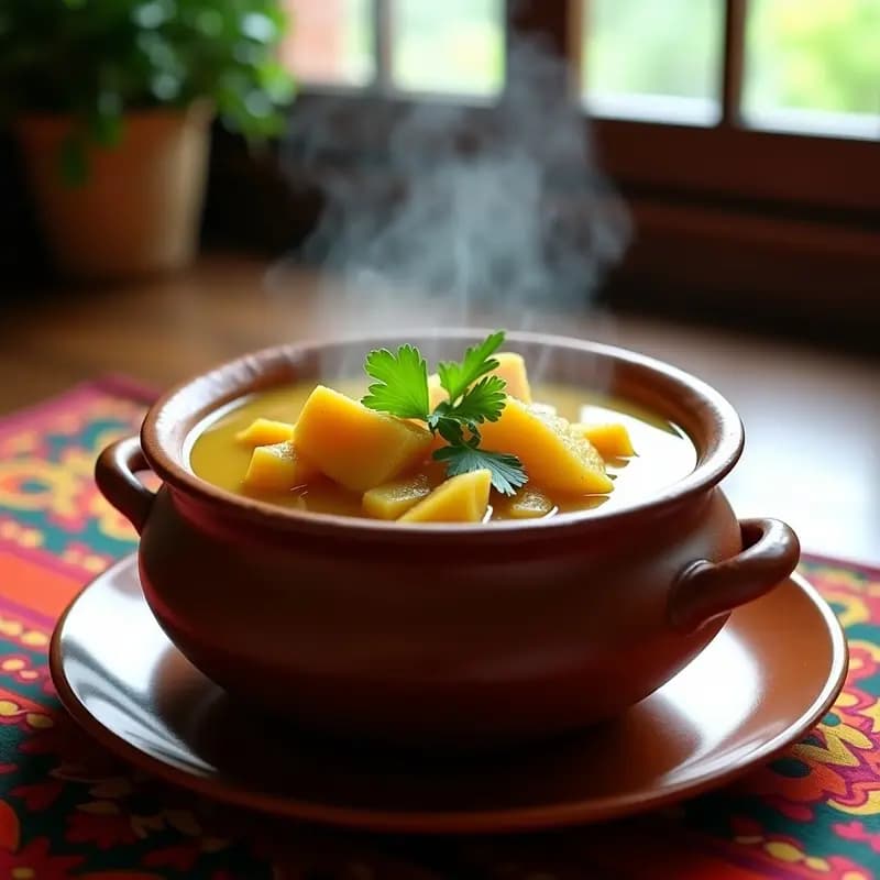 Sopa Sancocho Vegana: Receta Dominicana con Yuca, Ñame y Plátano Verde