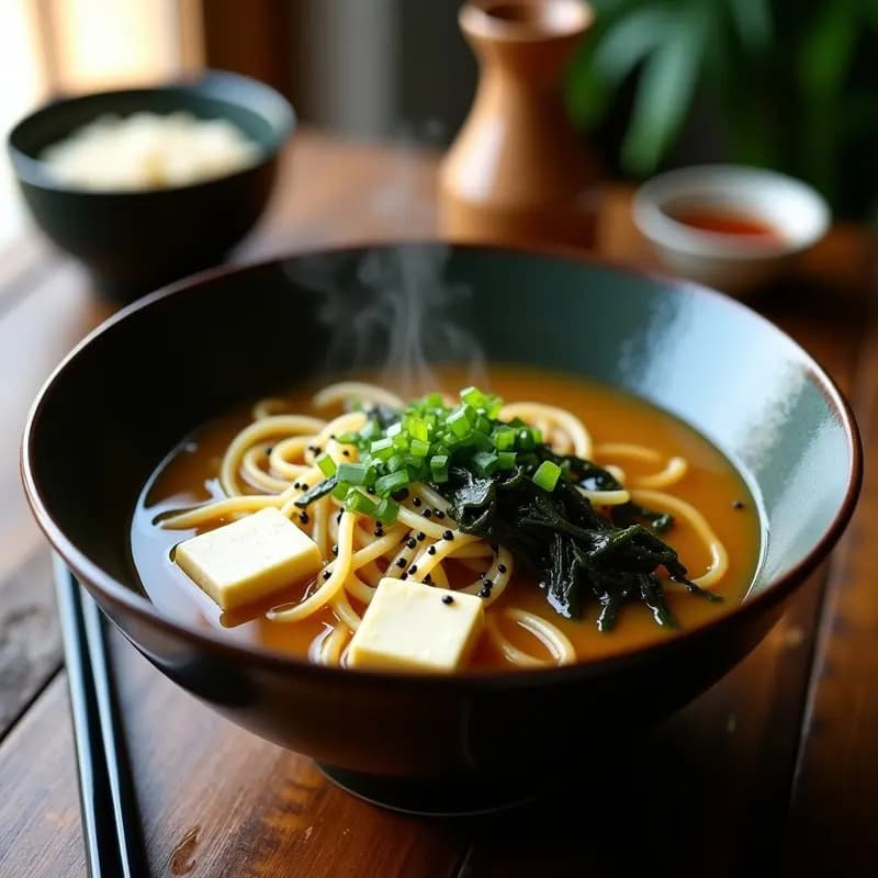Sopa de Sango con Fideos Udon y Algas Wakame: Receta Coreana Reconfortante en Olla Lenta