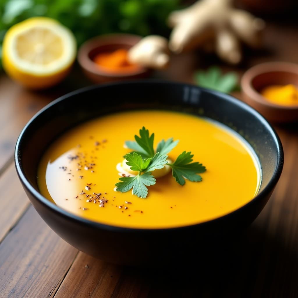Sopa de Sello de Oro y Jengibre con Caldo de Huesos: Receta ayurvédica Detox en Thermomix