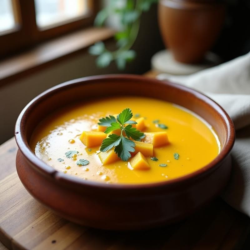 Sopa de Sémola de Maíz con Calabaza y Jengibre: Receta Venezolana en Olla Rápida