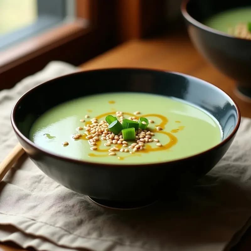 Sopa de Sésamo y Espinacas: Receta China Vegana con Toque a Tahini en 15 Minutos