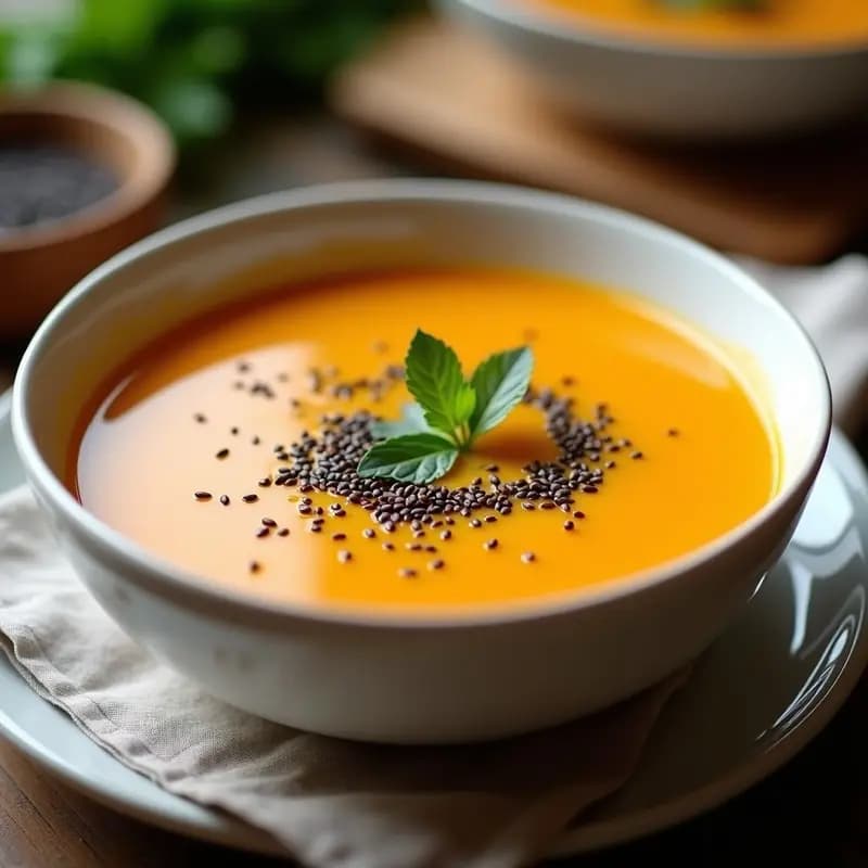 Sopa de Sésamo Negro y Calabaza Kabocha: Receta China Depurativa y Reconfortante