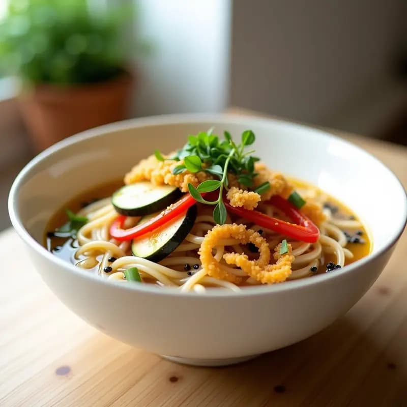 Sopa de Soba con Tempura de Verduras: Receta Japonesa Fría para Verano