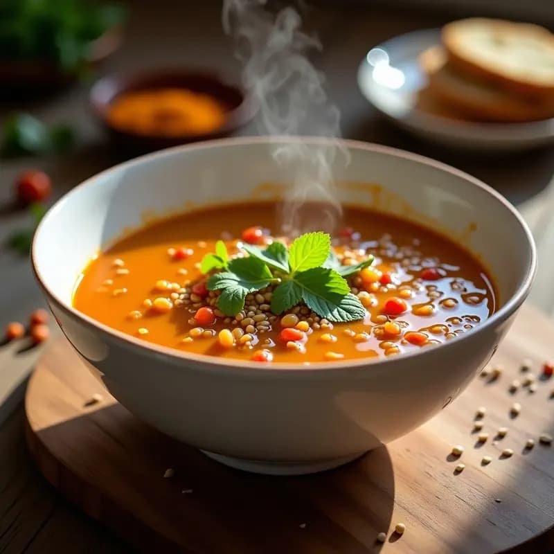 Sopa de Tamarindo y Lentejas Rojas: Receta Iraní Ácida y Reconfortante