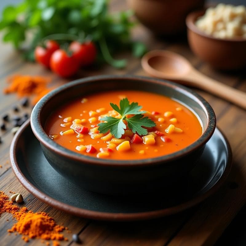 Sopa de Tamarindo y Lentejas Rojas: Receta Indú en Olla Exprés con Toque Ácido y Picante