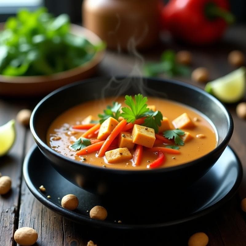 Sopa Tailandesa de Cacahuete en Airfryer: Receta Rápida y Ultra Cremosa