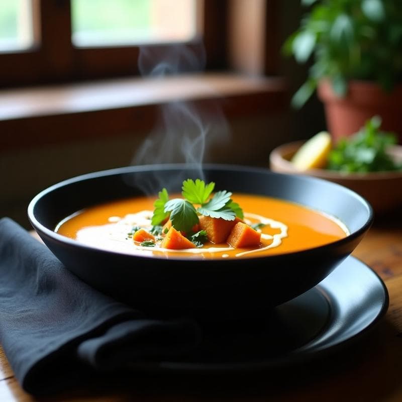 Sopa Tailandesa de Cacahuete y Calabaza Asada: Receta Vegana con Umami en 30 Minutos