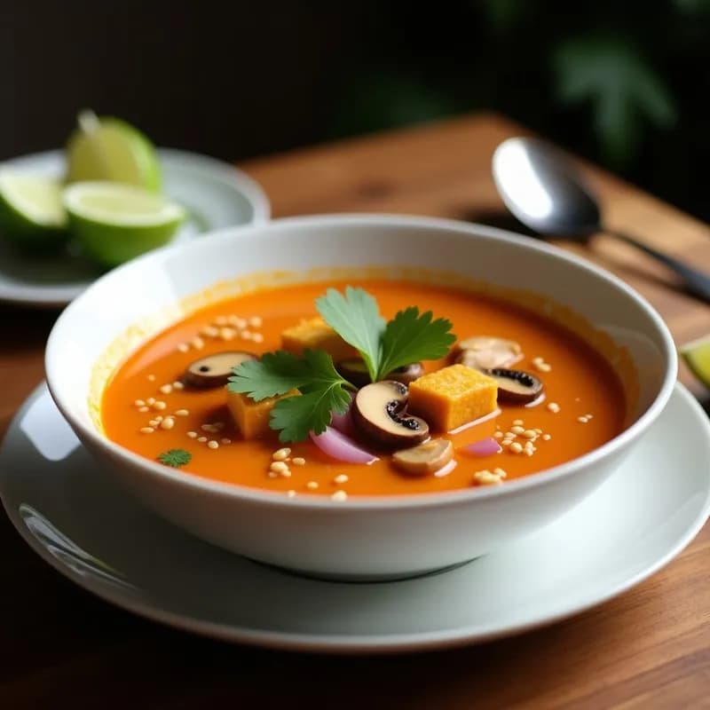 Sopa Tailandesa de Cacahuete y Curry: Receta Vegana en 25 Minutos con Toque Cremoso