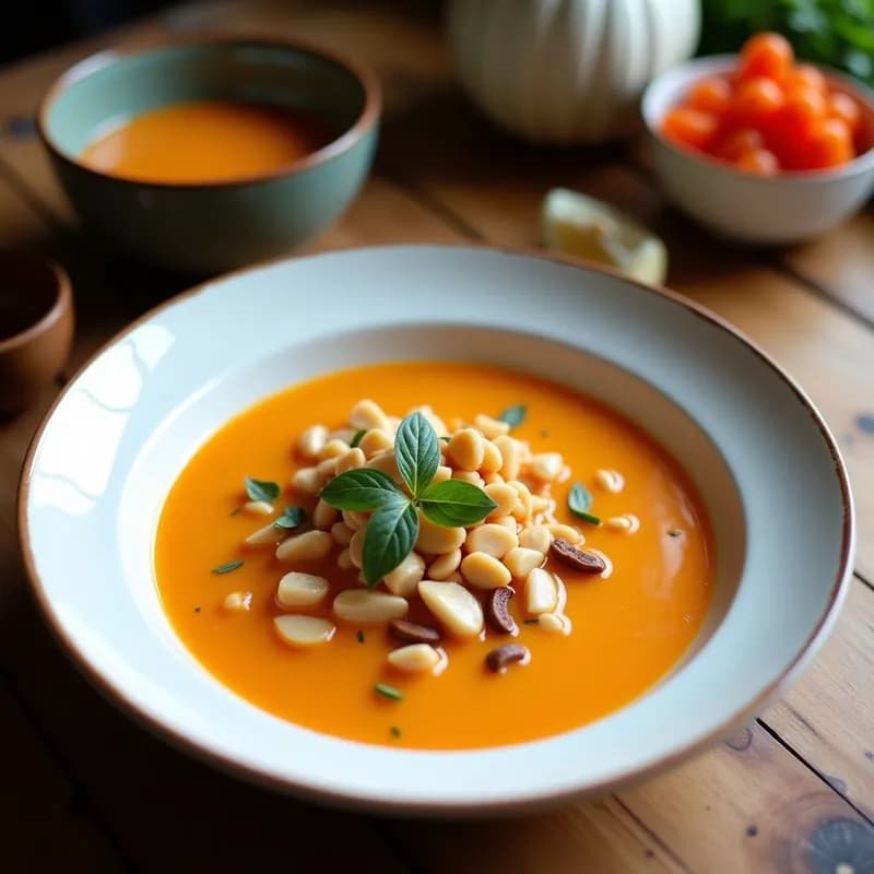 Sopa Tailandesa de Coco y Cacahuete: Receta Rápida y Alta en Proteína