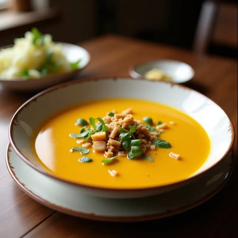 Sopa Tailandesa de Coco y Cúrcuma: Receta en Airfryer Sin Aceite y Alta en Antioxidantes