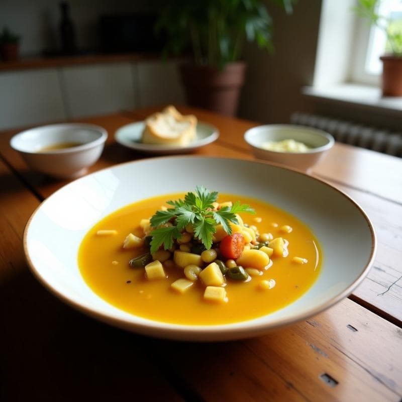 Sopa Tailandesa de Coco y Cúrcuma: Receta Express en 15 Minutos con Toque Gourmet
