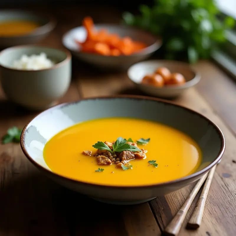 Sopa tailandesa de coco y cúrcuma: Receta fácil en 20 minutos con toques exóticos