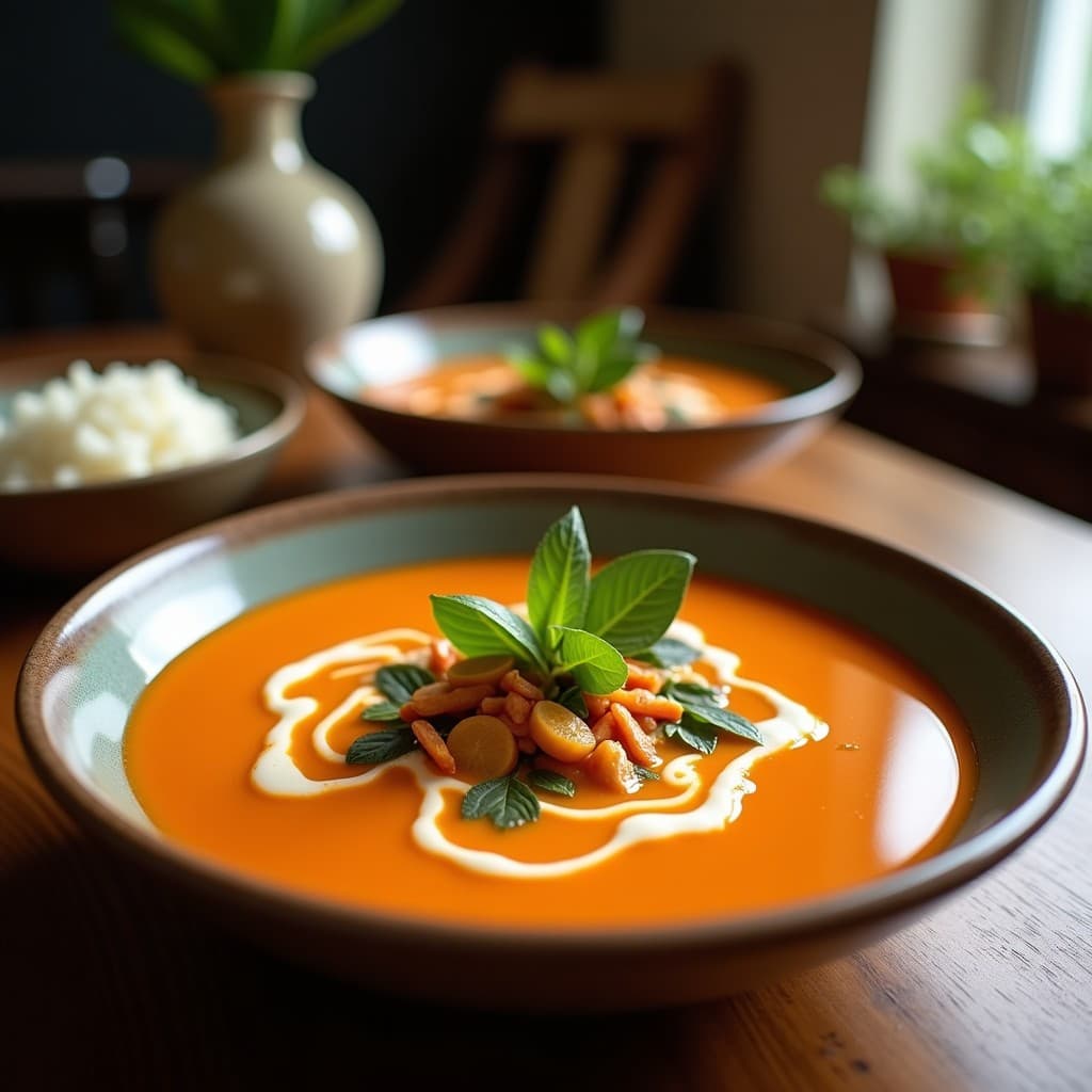 Sopa Tailanda de Coco y Curry Rojo: Receta Auténtica en 25 Minutos con el Toque del Chef