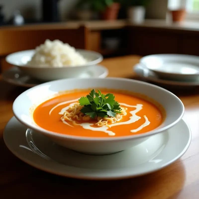 Sopa Tailandesa de Coco y Curry Rojo: Receta Express con Sabores Auténticos