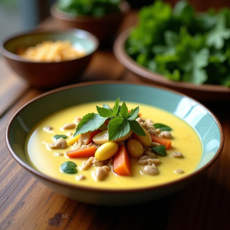 Sopa Tailandesa de Coco y Curry Verde: Receta Express y Alta en Proteínas