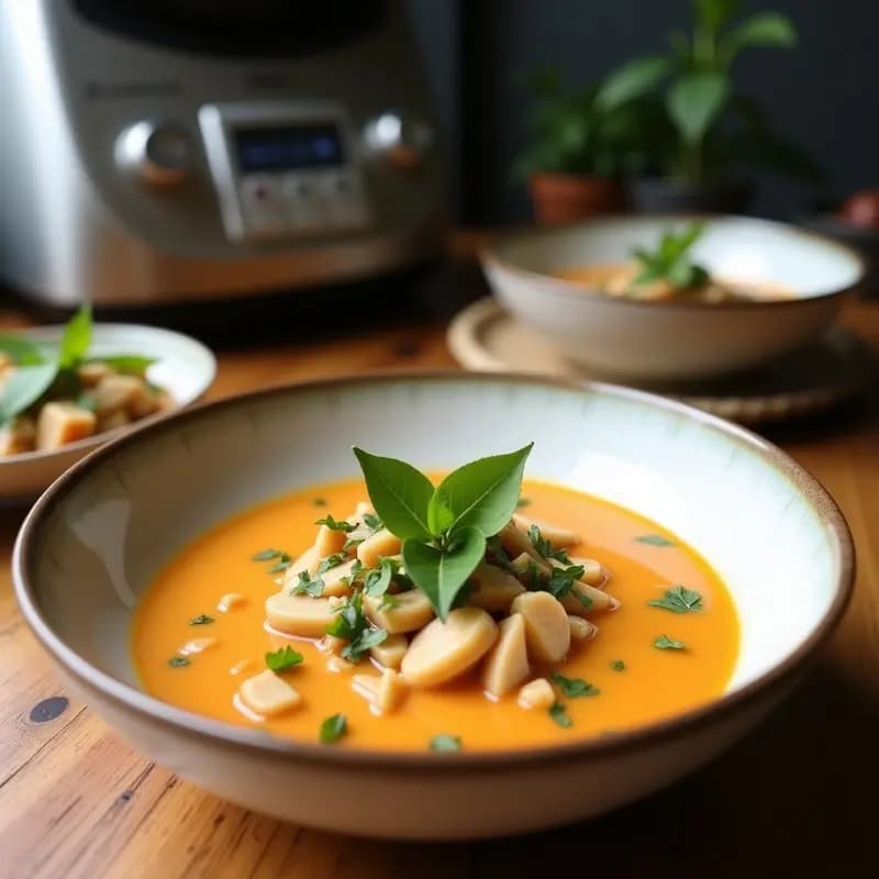 Sopa Tailandesa de Coco y Jengibre en Thermomix: Receta Ultra Rápida y Depurativa
