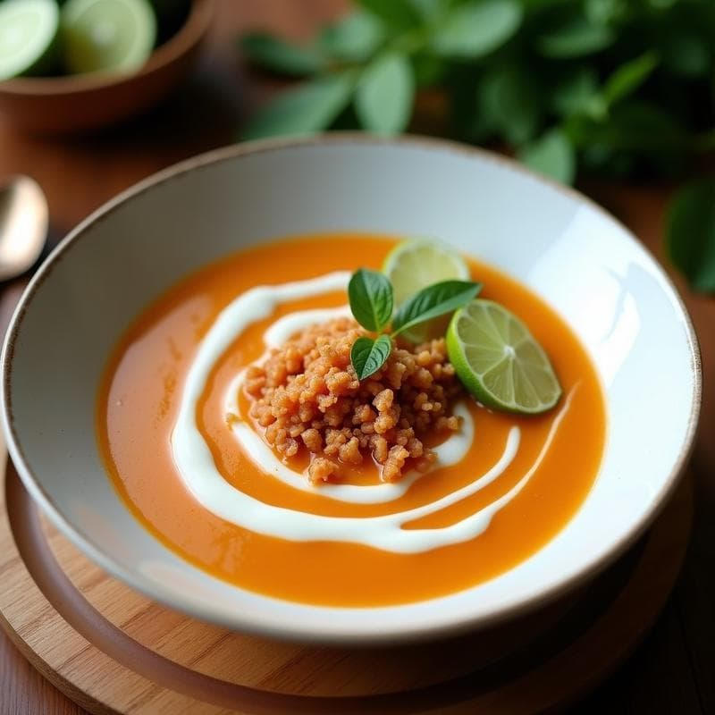 Sopa Tailandesa de Coco y Limón Gratinada: Receta Exprés con Toque Crujiente