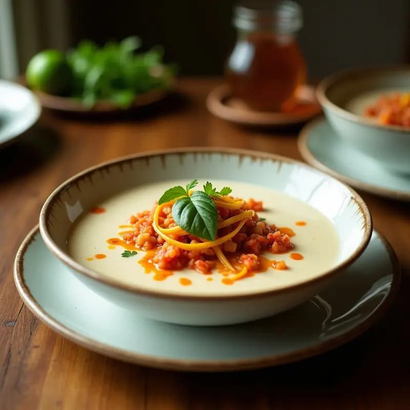 Sopa Thai de Coco y Limón al Grill: Receta de Sabores Exóticos en 25 Minutos