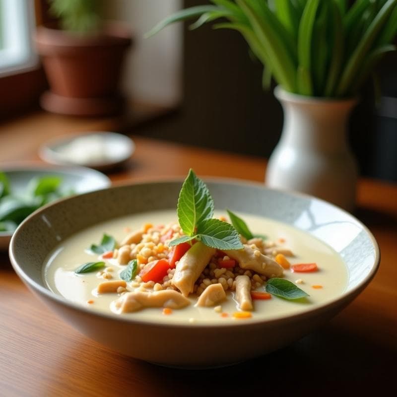 Sopa Tailandesa de Coco y Pollo: Receta Authentica en 25 Minutos con Toque Cremoso