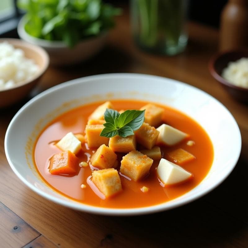 Sopa Tailandesa de Jackfruit y Coco: Receta Vegana con Umami Explosivo en 25 Minutos