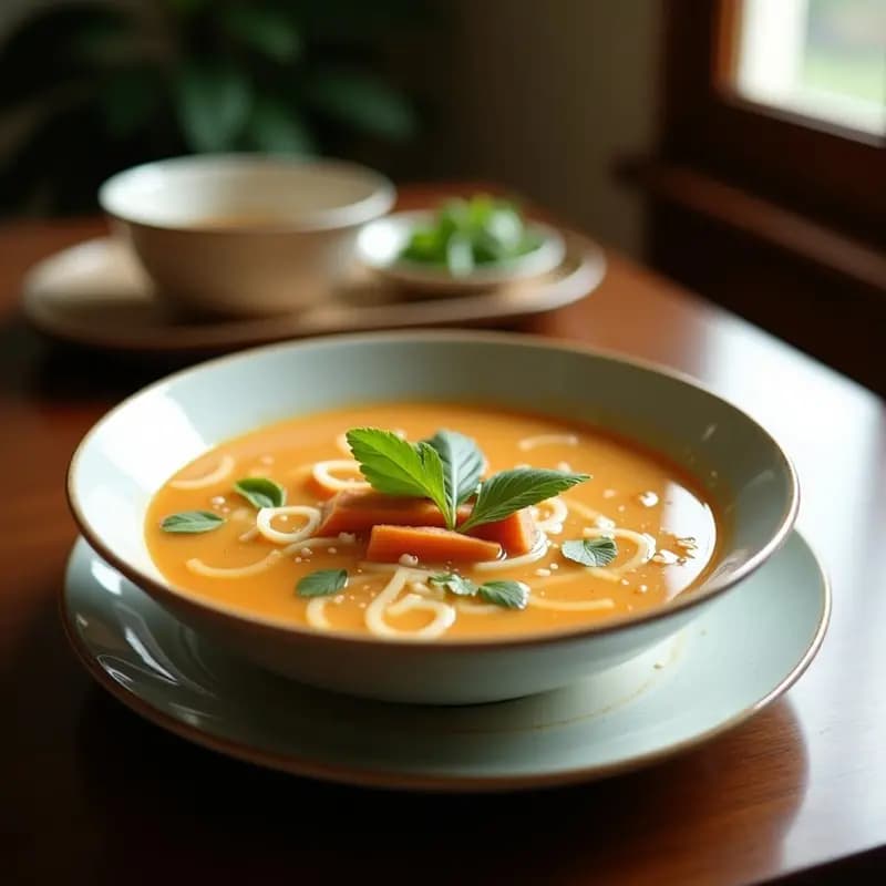 Sopa Tailandesa de Lemongrass y Coco: Receta Express en 15 Minutos con Aroma Exótico