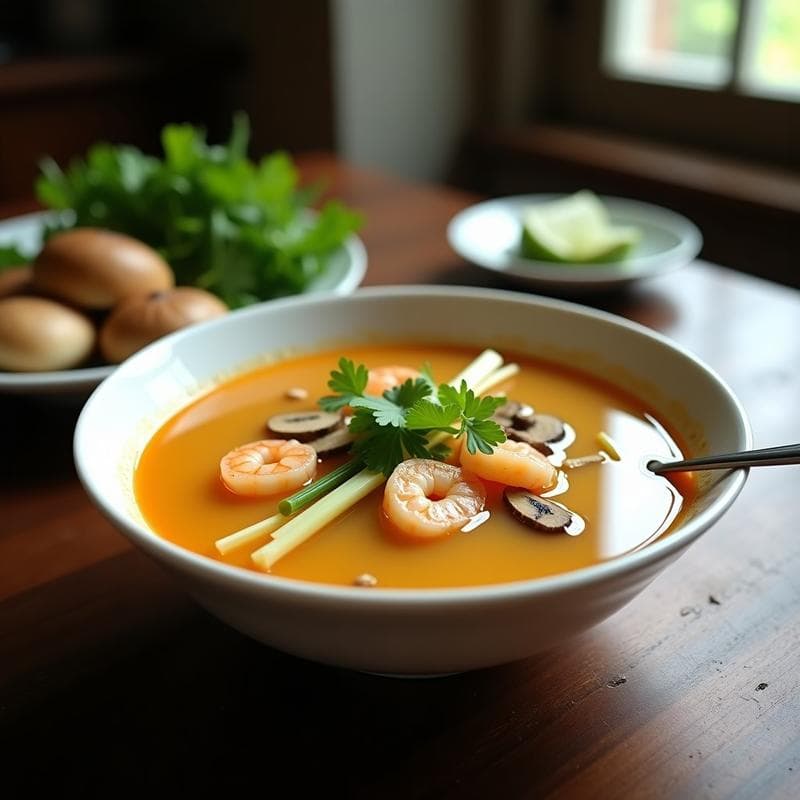 Sopa Tailandesa con Lemongrass y Gambas: Receta Auténtica en 25 Minutos con Toque Exótico
