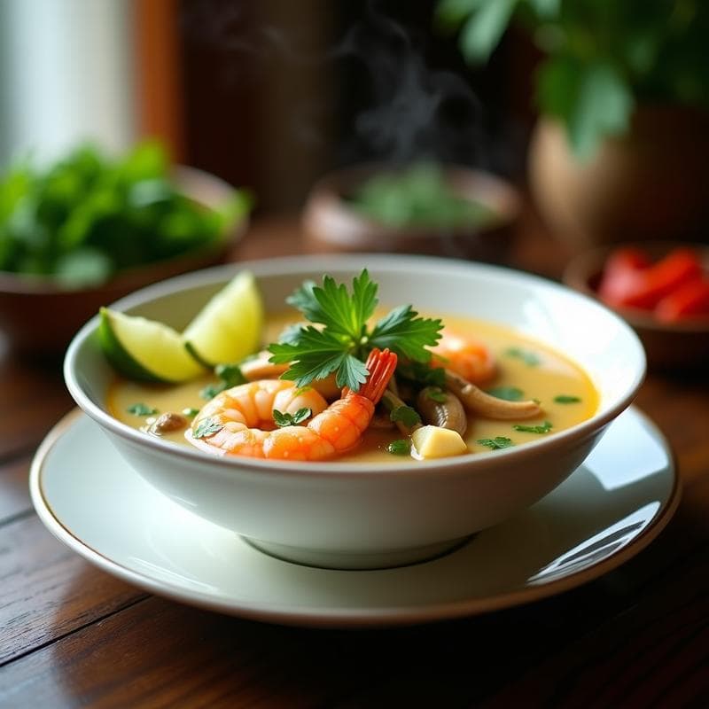 Sopa Thai de Lemongrass y Gamberas: Receta en Airfryer con Aromas Exóticos en 15 Minutos