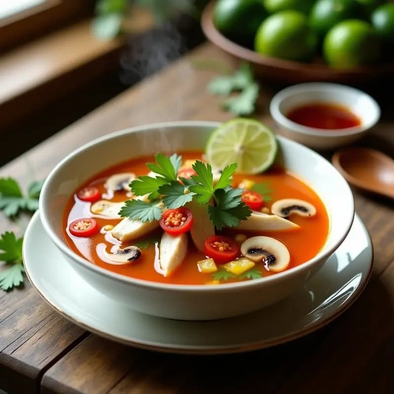 Sopa Tailandesas de Lemongrass y Jengibre con Pollo: Receta Auténtica en 25 Minutos