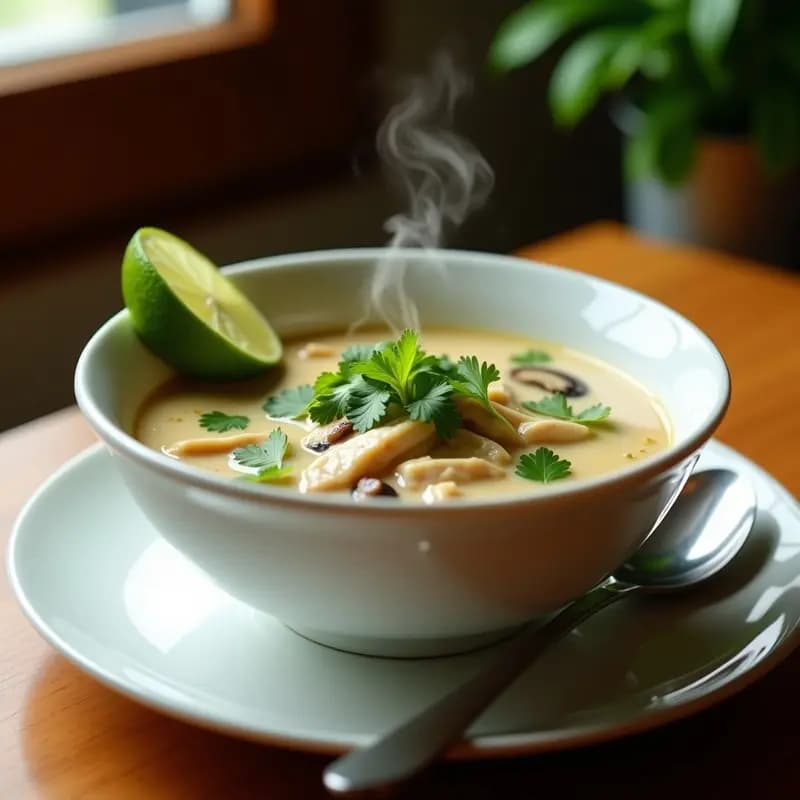 Sopa Tailandesa de Lemongrass y Pollo: Receta en Olla Exprés con Toque Gourmet en 20 Minutos