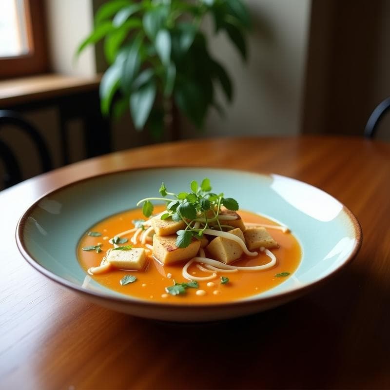 Sopa Thai de Lemongrass y Tofu en Airfryer: Receta Express con Umami Explosivo