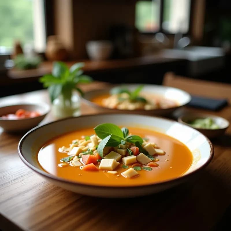 Sopa Thai de Lemongrass y Tofu: Receta Cremosa con Leche de Coco en 20 Minutos