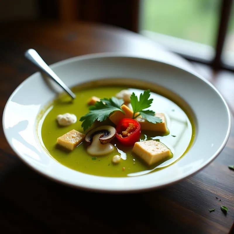 Sopa Thai de Lemongrass y Tofu al Curry Verde: Receta Auténtica en 25 Minutos