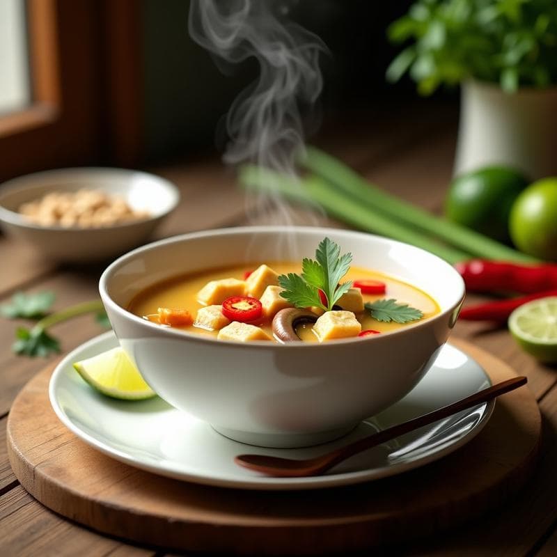 Sopa Tailandesa de Lemongrass y Tofu: Receta en Olla Rápida con Sabor Auténtico en 15 Minutos