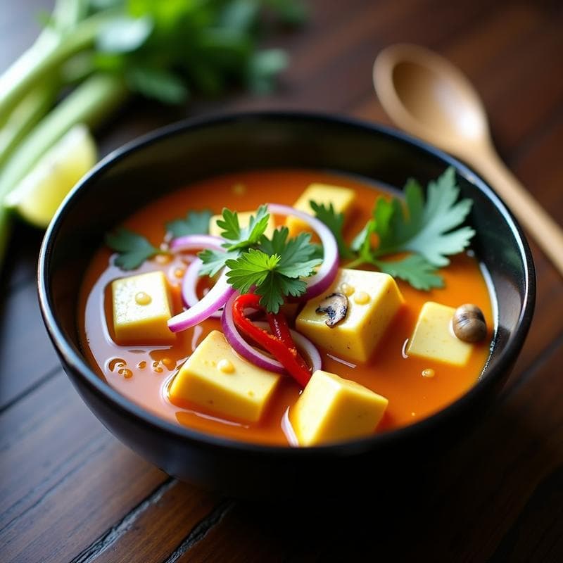 Sopa Thai de Lemongrass y Tofu: Receta Umami en 20 Minutos con Toque Exótico