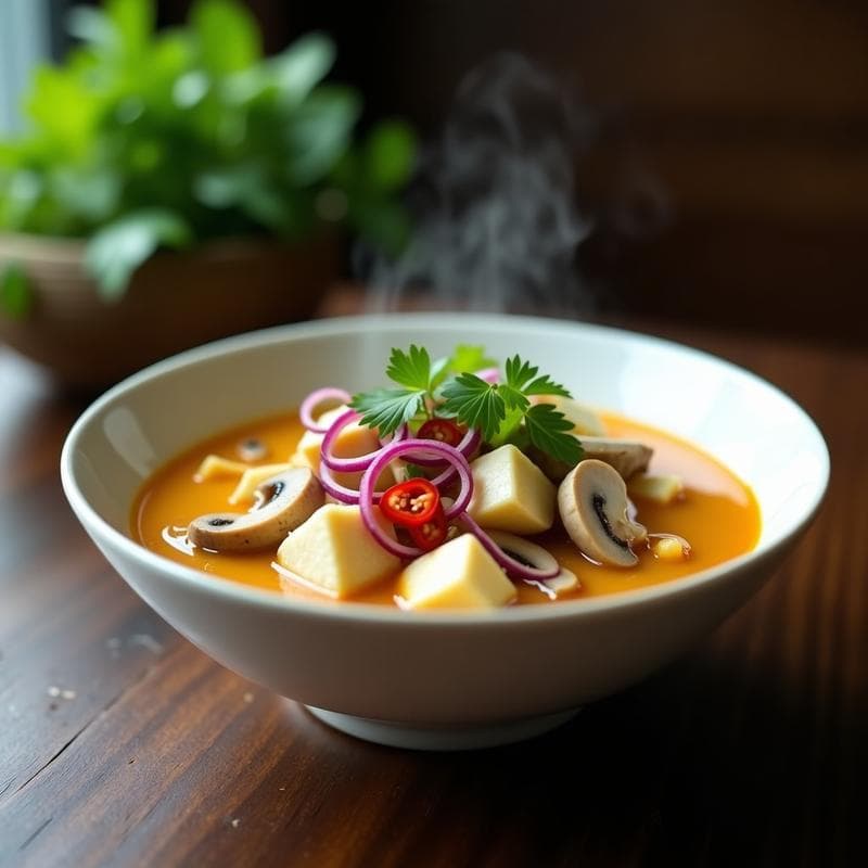 Sopa Tailanda de Lemongrass y Tofu: Receta Vegana en 20 Minutos y Alta en Proteína