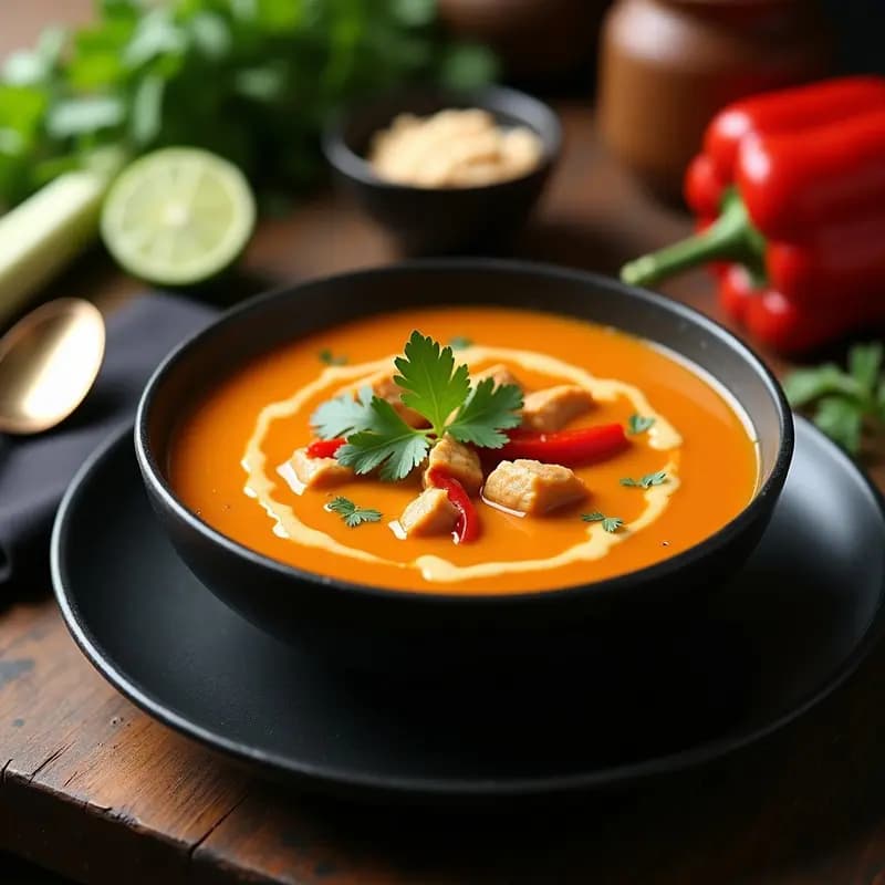 Sopa Tailandesa de Maní y Curry: Receta Crema y Picante en 25 Minutos
