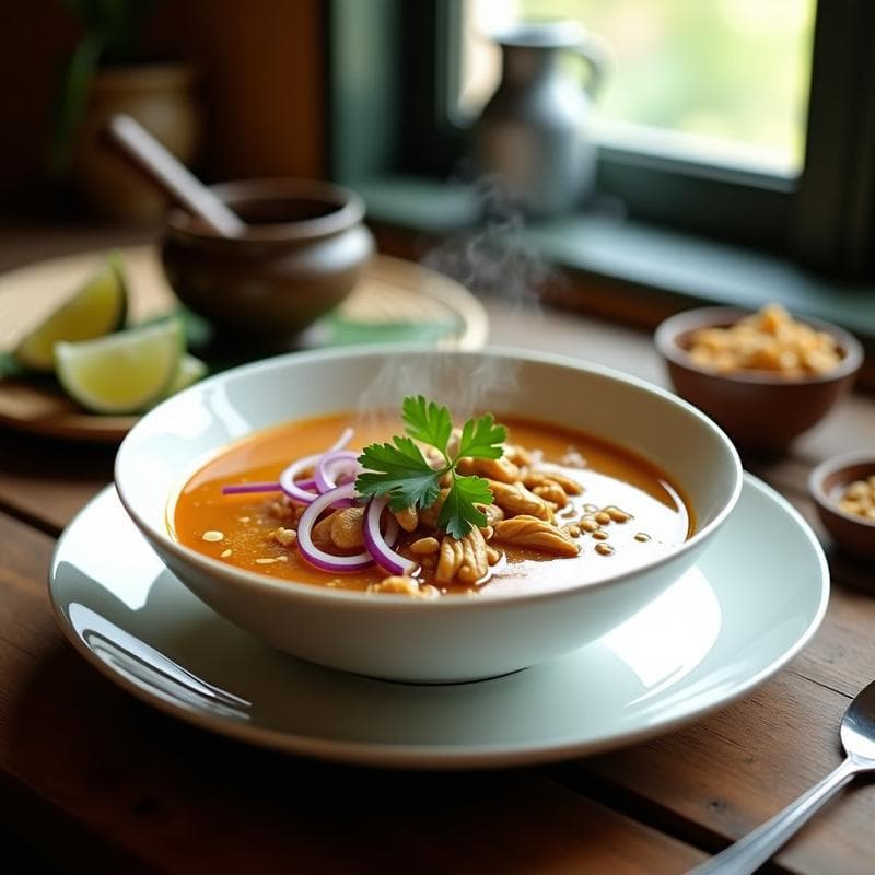 Sopa Tailandesa de Pollo con Cacahuete: Receta en Olla Express con Sabor Umami