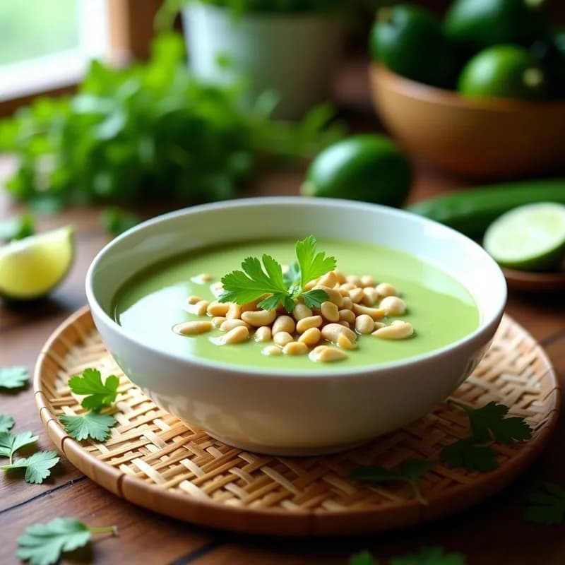 Sopa Tailandesa de Pepino y Limón: Receta Vegana en 15 Minutos sin Cocción