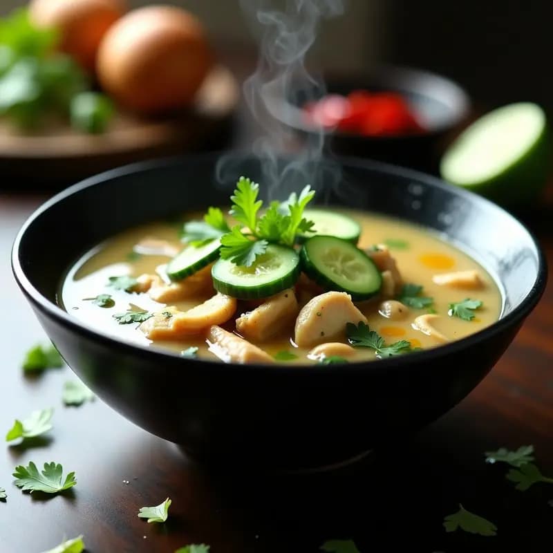 Sopa Tailandesa de Pepino y Pollo en Airfryer: Receta Rápida y Alta en Proteínas