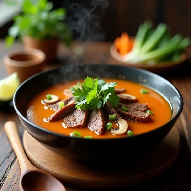 Sopa Thai de Picanha de Ternera: Receta Auténtica en 30 Minutos con Especias Aromáticas