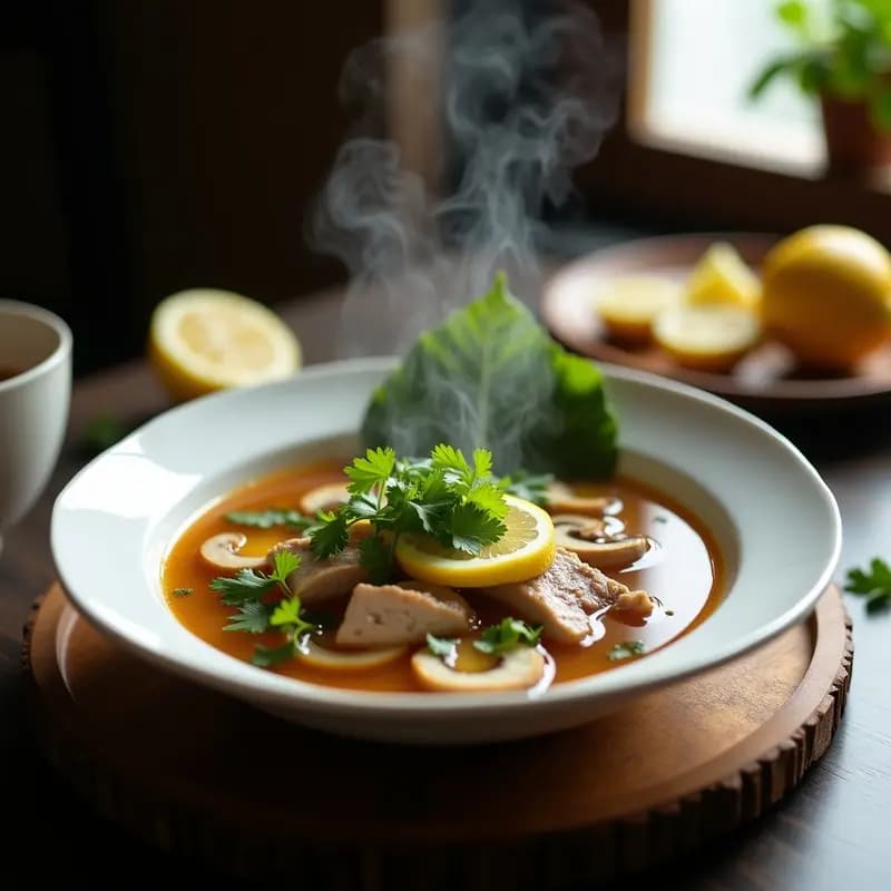 Sopa Thai con Poleo y Limón: Receta Express en Airfryer con Aroma Herbal