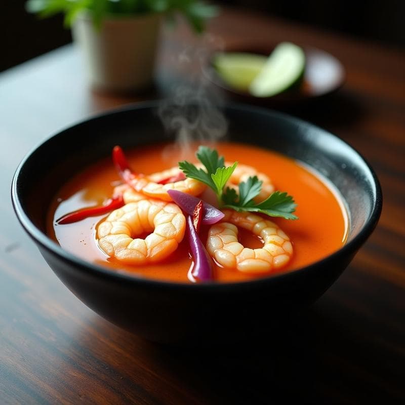 Sopa Tailandesa de Tamarindo y Gambas: Receta Express en 15 Minutos con Toque Umami