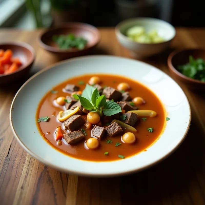 Sopa Thai de Ternera y Coco: Receta en Olla Express con Sabor Auténtico en 25 Minutos