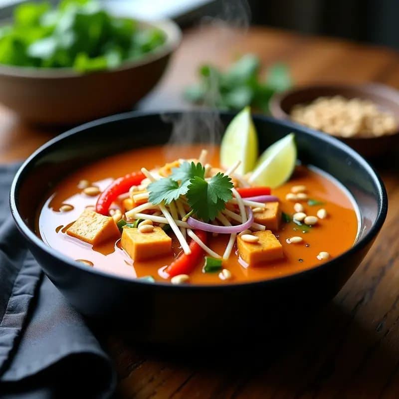 Sopa Thai de Verduras y Cacahuetes: Receta en Airfryer Rápida y Alta en Proteína