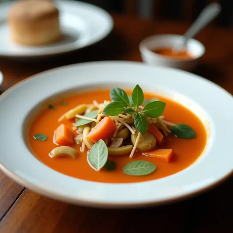 Sopa Tailandesas de Verduras con Leche de Coco: Receta Express de Sabor Umami en 20 Minutos