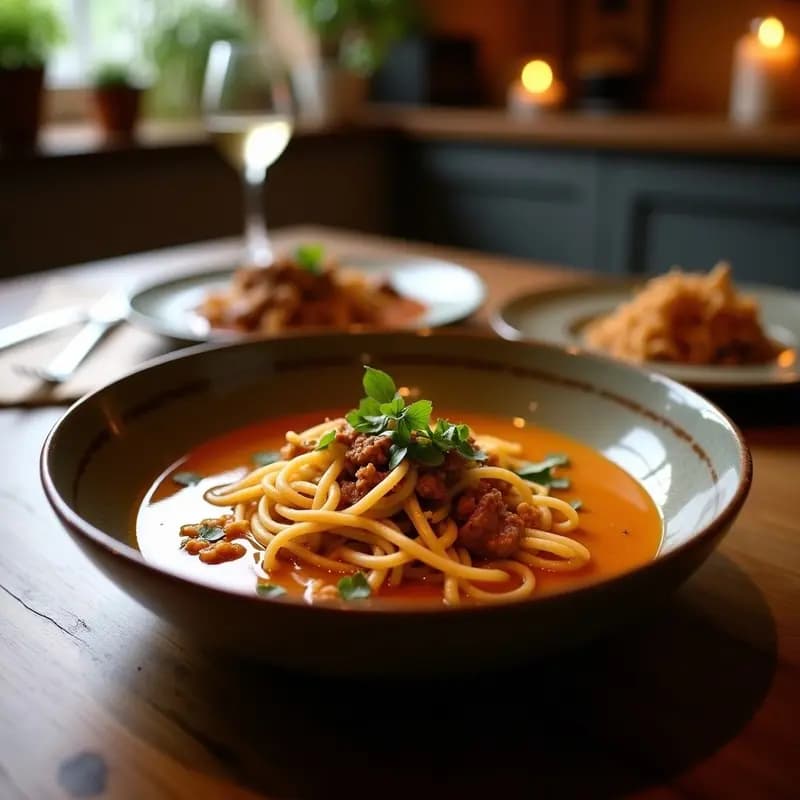 L druk: Sopa Tibetana de Fideos de Trigo Sarraceno y Yak: Receta en Olla Lenta con Jengibre