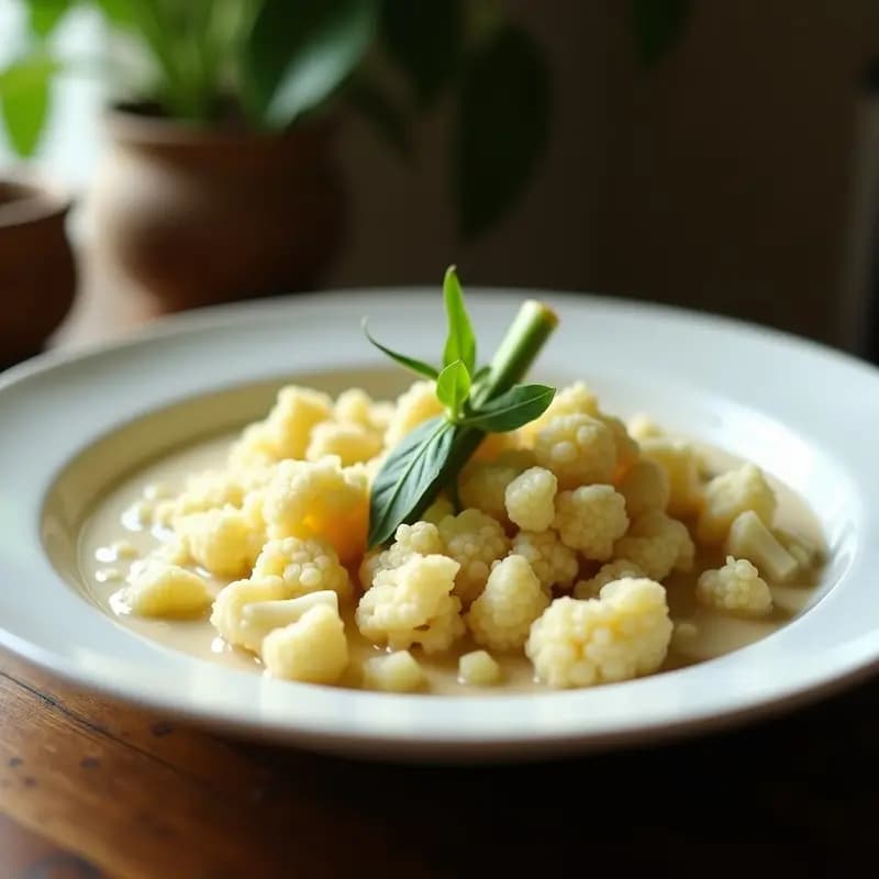 Sopa Tom Kha de Coliflor y Coco: Receta Tailandesa Vegana y Baja en Calorías
