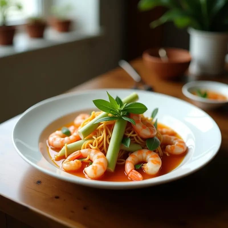 Sopa de Tom Yum con Camarones y Lemongrass: Receta Tailandesa Alta en Proteína y Sin Lácteos