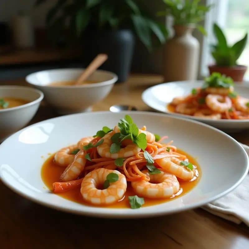 Sopa de Tom Yum con Gambas y hierbas tailandesas: Receta picante y baja en calorías